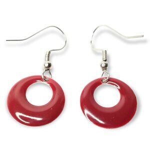 Circle Round Paint‎ Drop Dangle Hanging Earrings